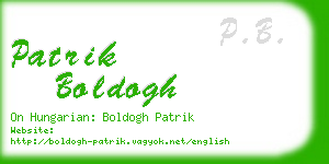 patrik boldogh business card